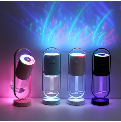 Magic Shadow USB Air Humidifier - 360° Rotating Projection Lamp & Mist Maker